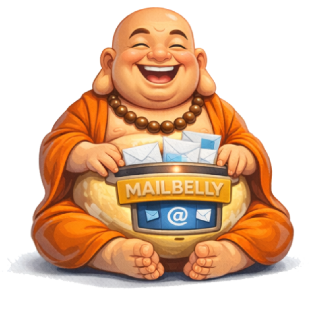 MailBelly Buddha mascotte